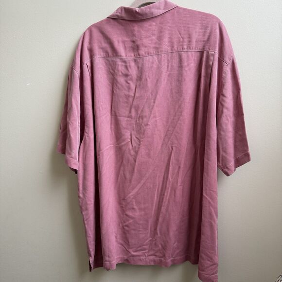Tommy Bahama 100% Silk Lei Riveria Hawaiian Shirt PINK Men's Size 3XL - Picture 2 of 5